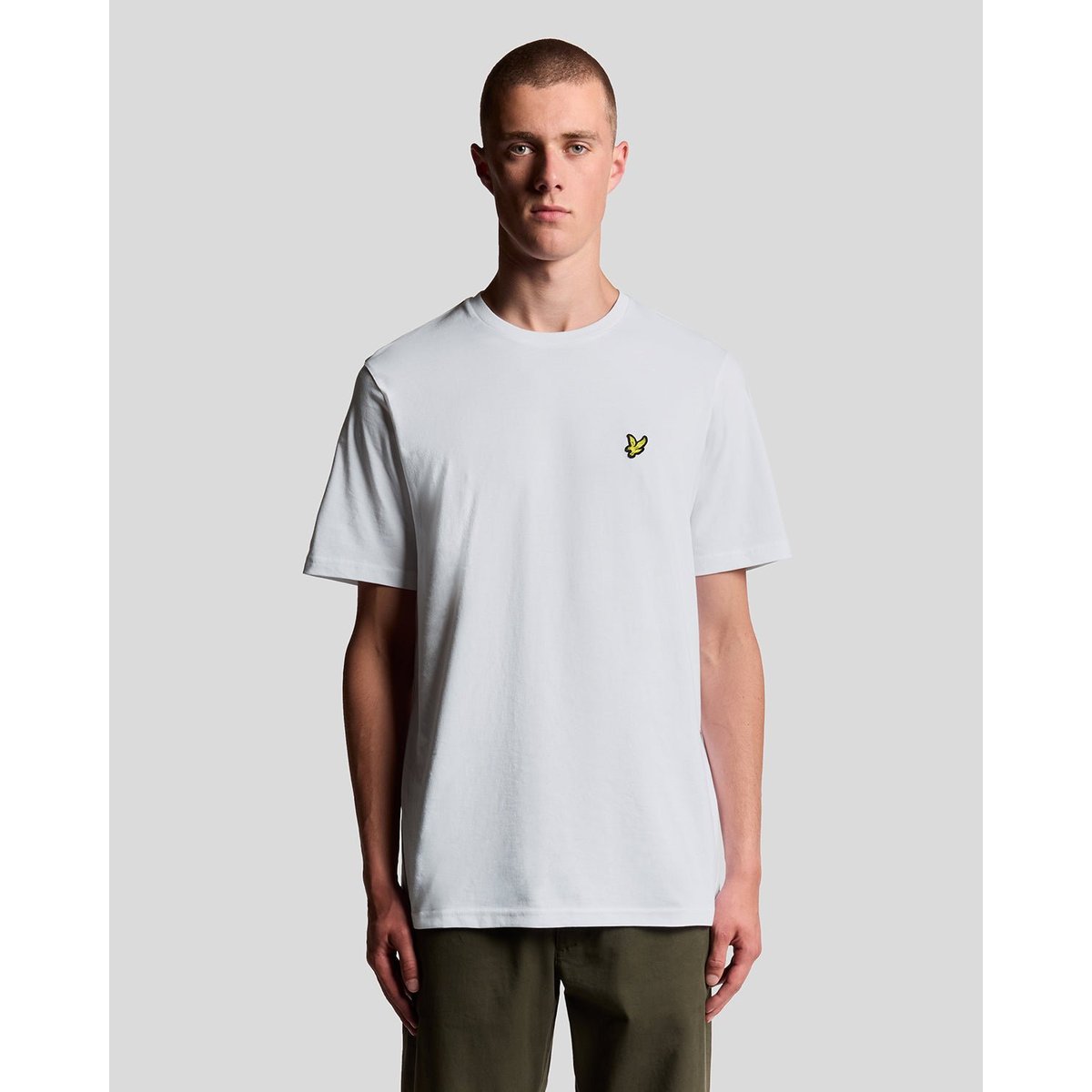 T-shirt en coton col rond blanc, LYLE & SCOTT