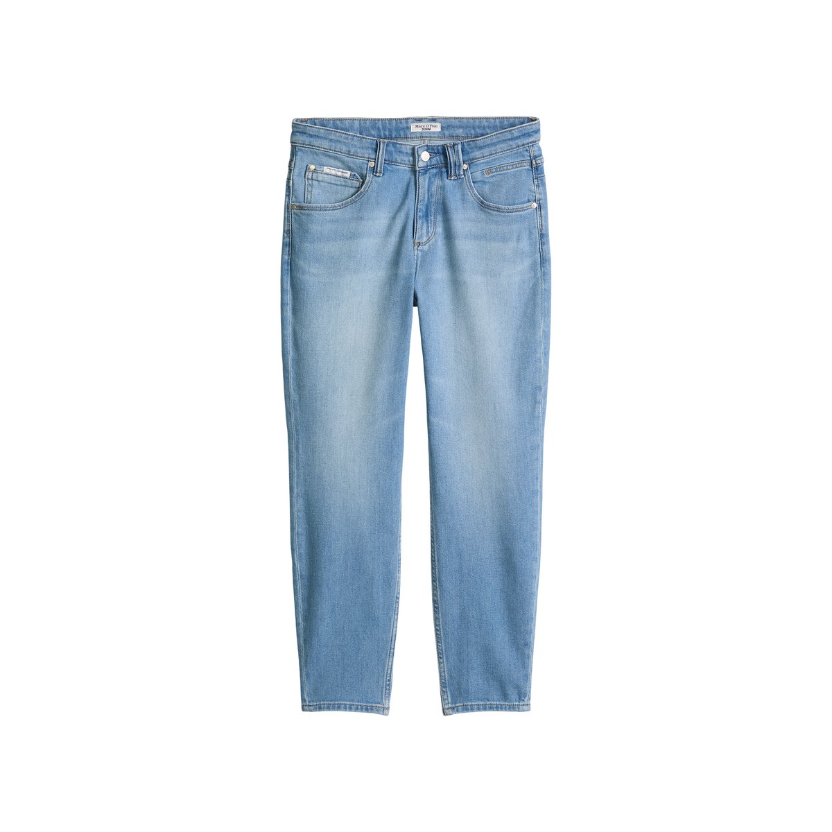 Jeans modèle Freja boyfriend ankle-length en mélange de coton organique et de lyocell bleu clair, MARC O’POLO DENIM