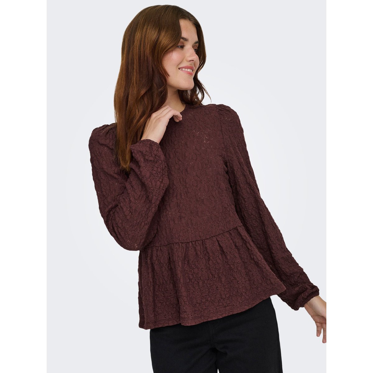 Top Peplum decadent chocolate, ONLY
