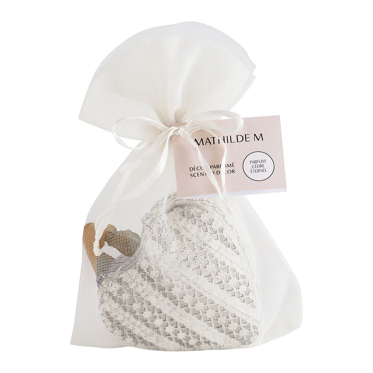 Boîte Cœur et décor parfumé CÈDRE ÉTERNEL blanc, MATHILDE M