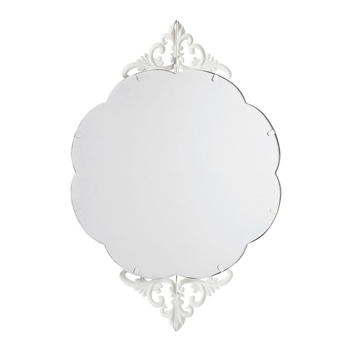 Miroir ovale Ophélie en métal blanchi blanc antique, MATHILDE M
