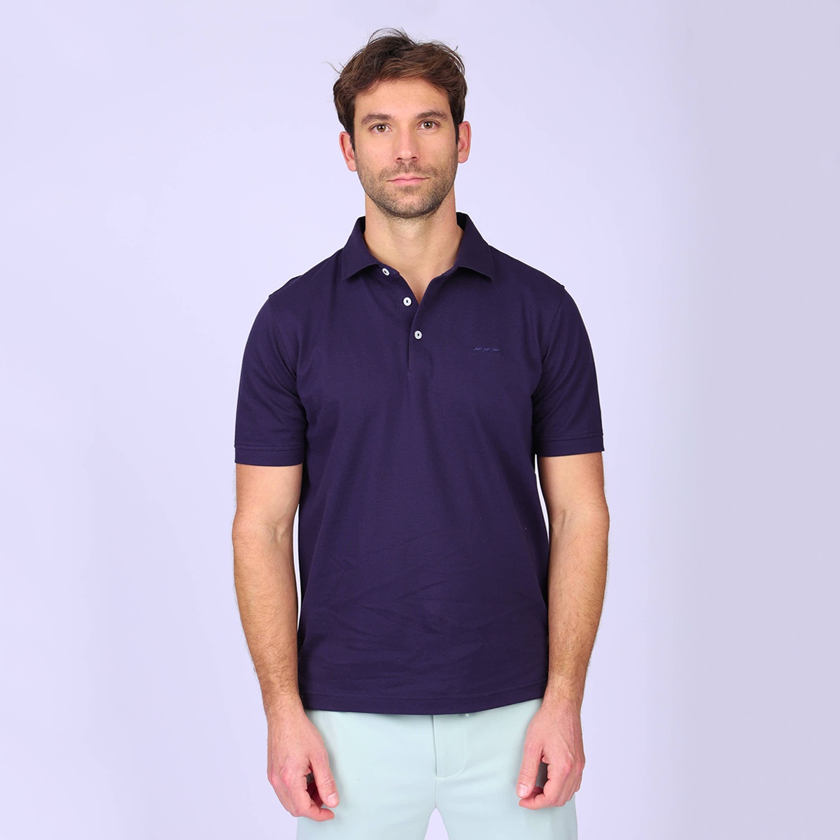 Polo mercerisé Gatsby bleu marine, MISE AU GREEN