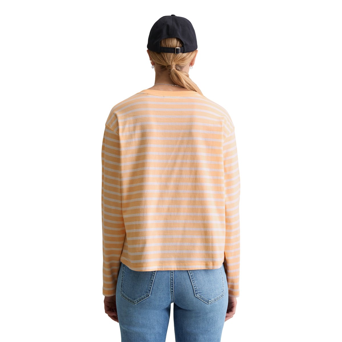 T-shirt long régulier en Heavy Slub Jersey orange, MARC O’POLO DENIM