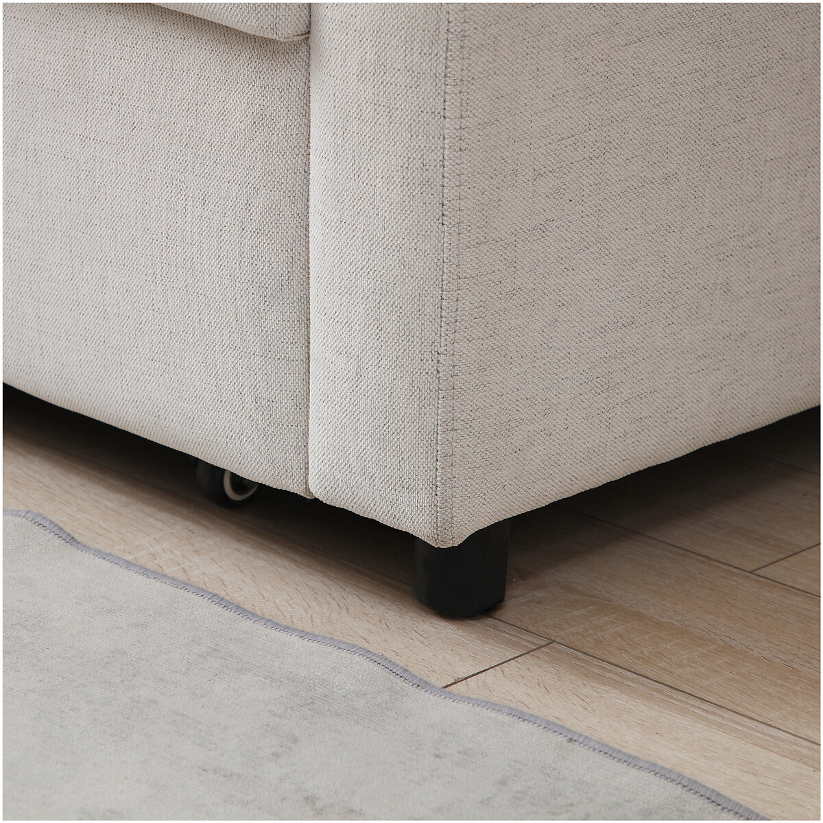 Freya Easy Clean Large Corner Sofa Bed with Storage Compartment natural, SO'HOME