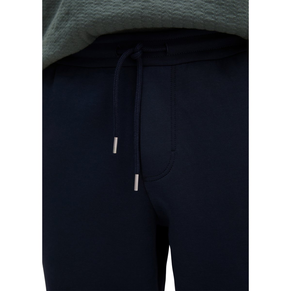 Pantalon sweat regular en scuba interlock bleu foncé, MARC O'POLO