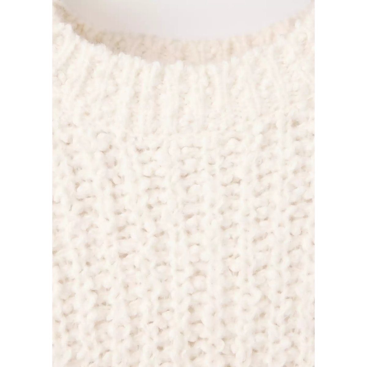 Pull en maille moyenne ivoire, MANGO KIDS