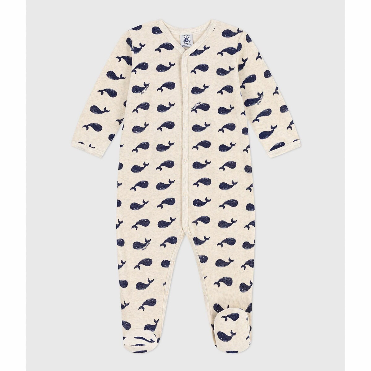 Pyjama dors bien imprimé baleines imprimé, PETIT BATEAU