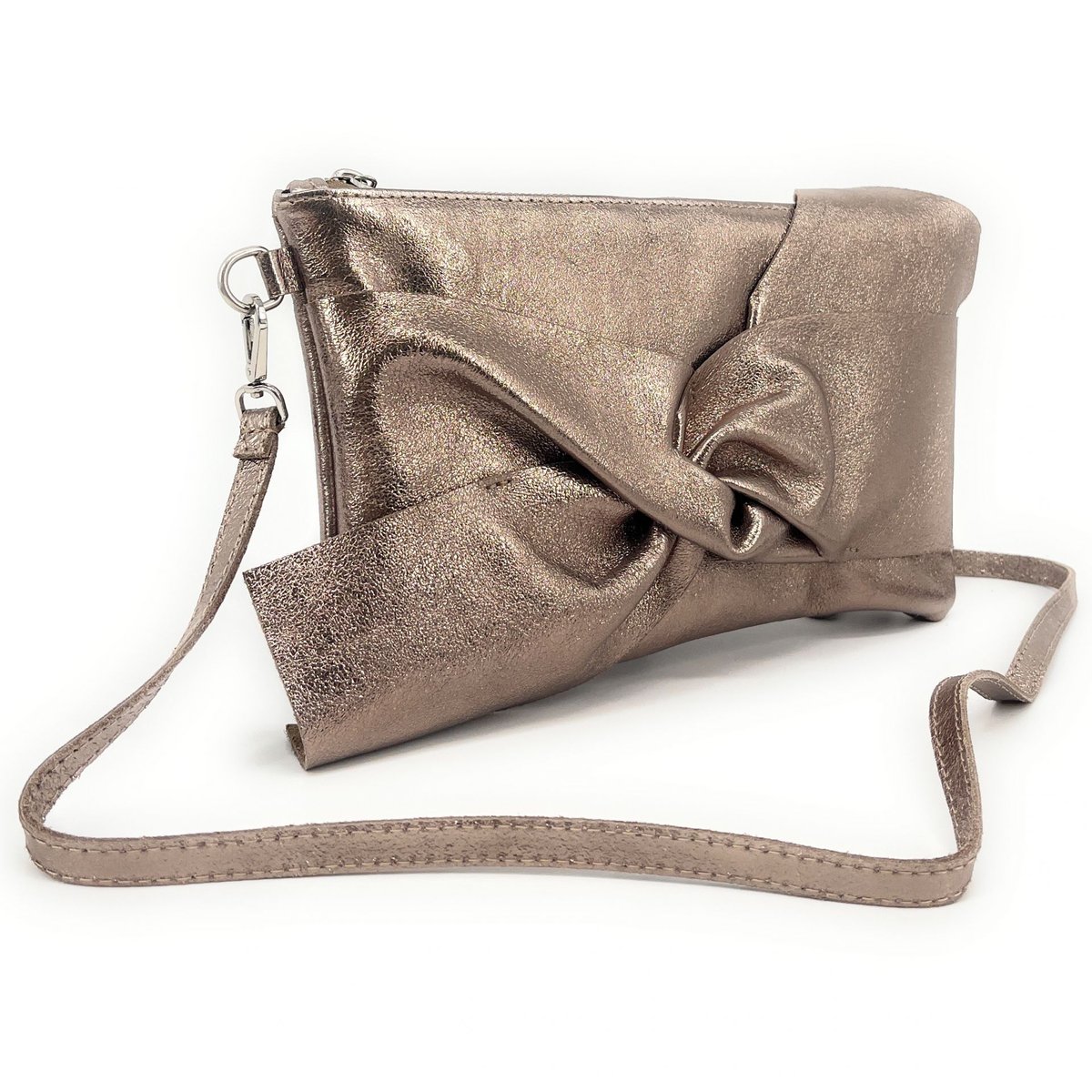 Pochette en cuir irisé SHERAZADE champagne, OH MY BAG