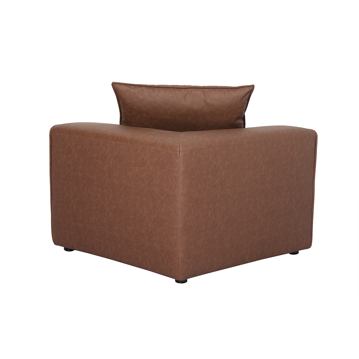 Module d'angle droit pour canapé en cuir marron FERGUS marron, MILIBOO