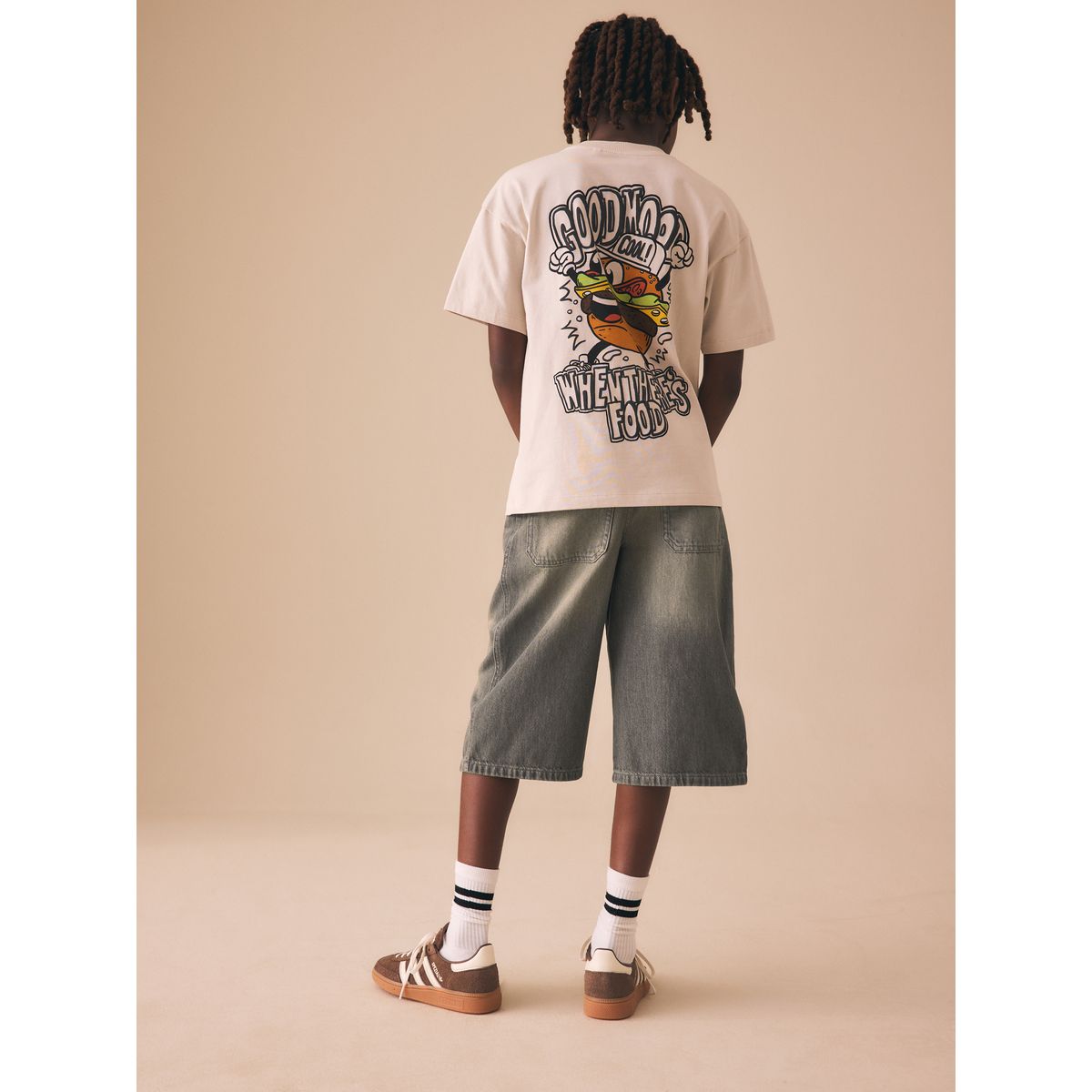 Short long denim teinté, NEXT