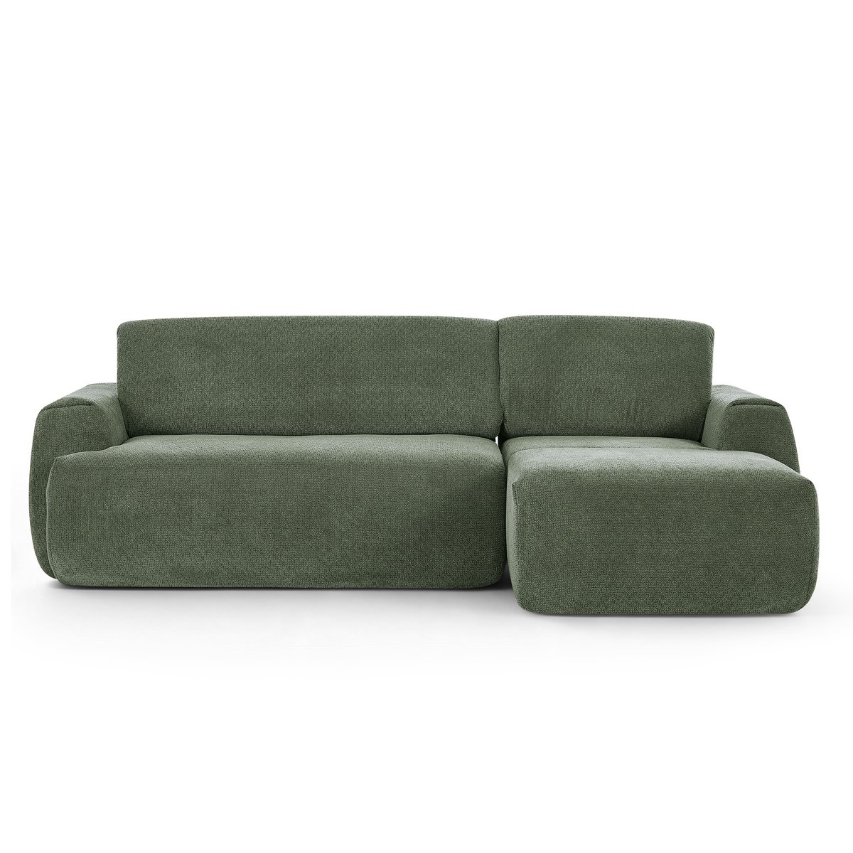 Canapé d'angle compressé 4 places tissu WESTA vert, BAÏTA