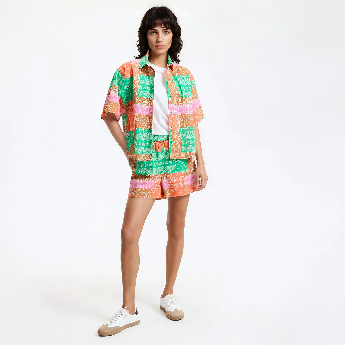 Chemise manches courtes imprimé cachemire imprimé multicolore, LA REDOUTE COLLECTIONS