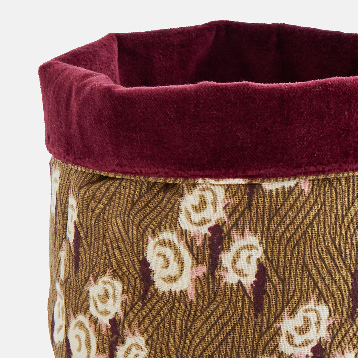 Set di 2 cestini reversibili in cotone, DESTELLO fantasia bordeaux, LA REDOUTE INTERIEURS