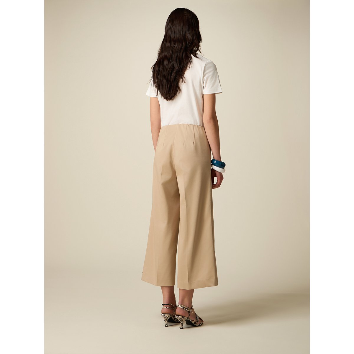 Pantalon cropped beige, OLTRE