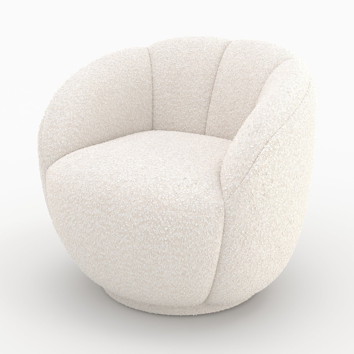 Fauteuil en tissu bouclé - YSÉ blanc, MAISON PAVANE