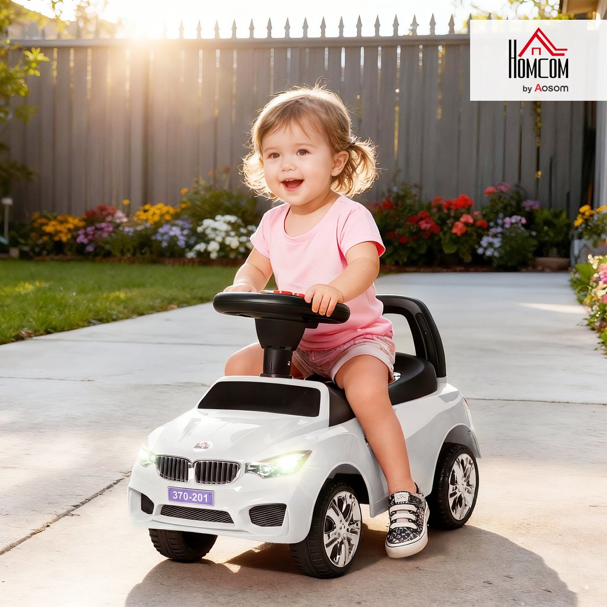 Voiture à glissière pour enfants PP Rouge blanc, HOMCOM