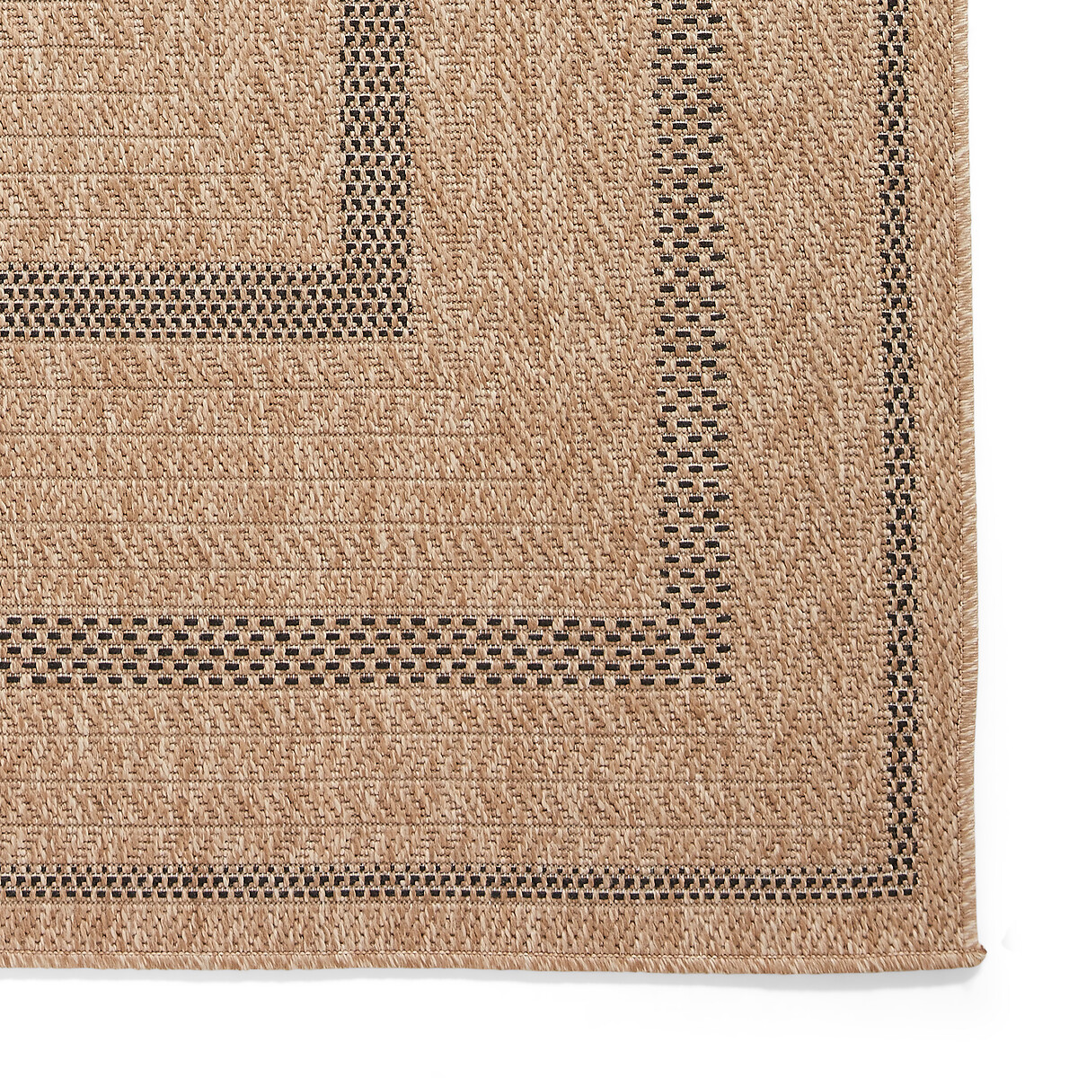 Lattice Flat Weave Indoor/Outdoor Rug natural/black, SO'HOME