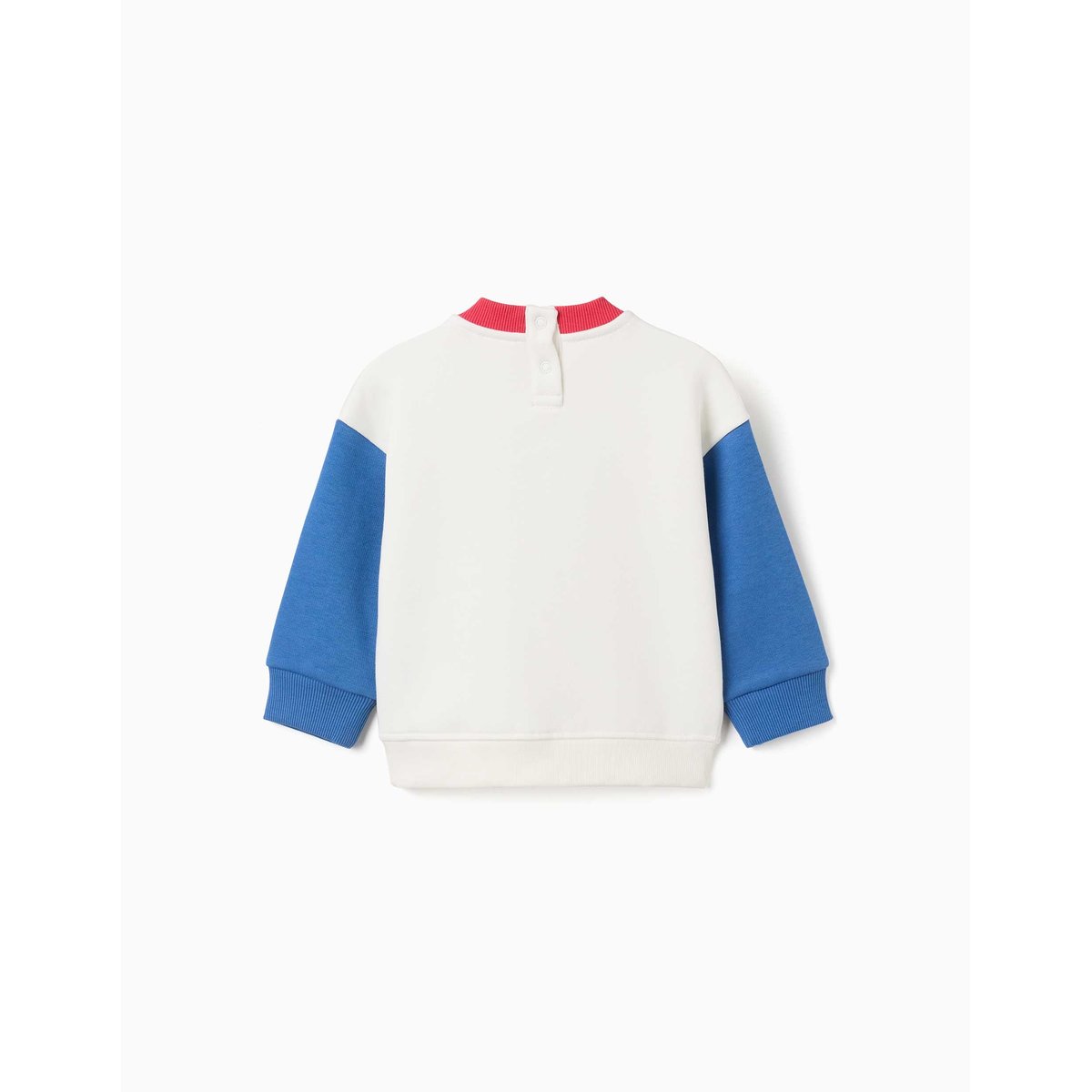 Sweat en coton peigné avec imprimé sur la poitrine blanc, ZIPPY