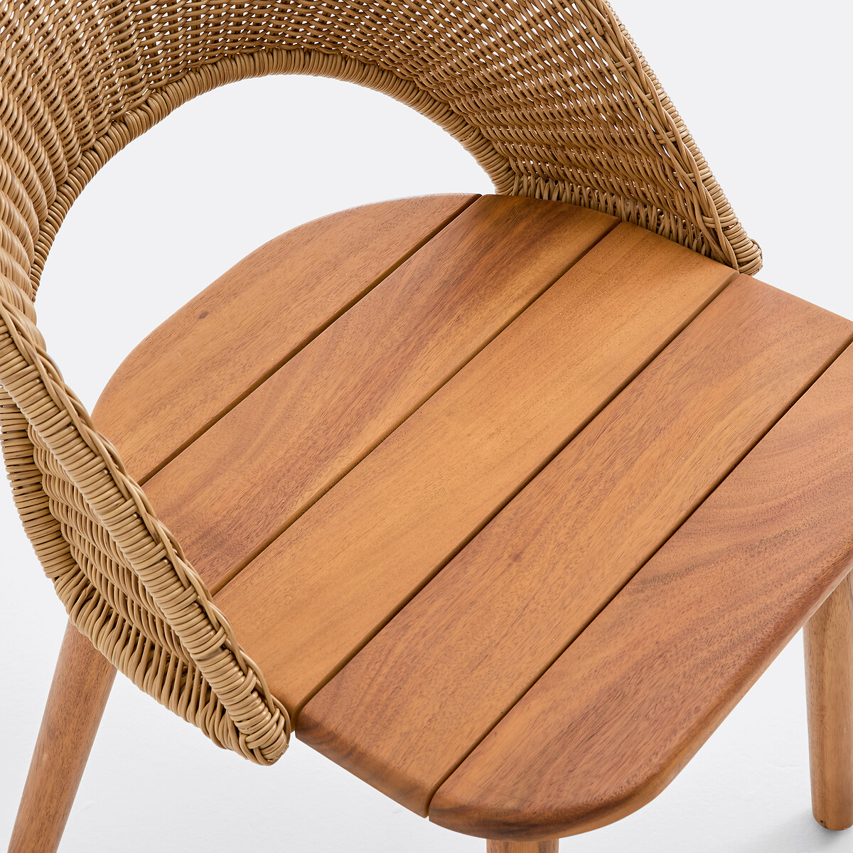 Lot de 2 chaises de jardin en acacia massif, ELISOLE naturel, LA REDOUTE INTERIEURS