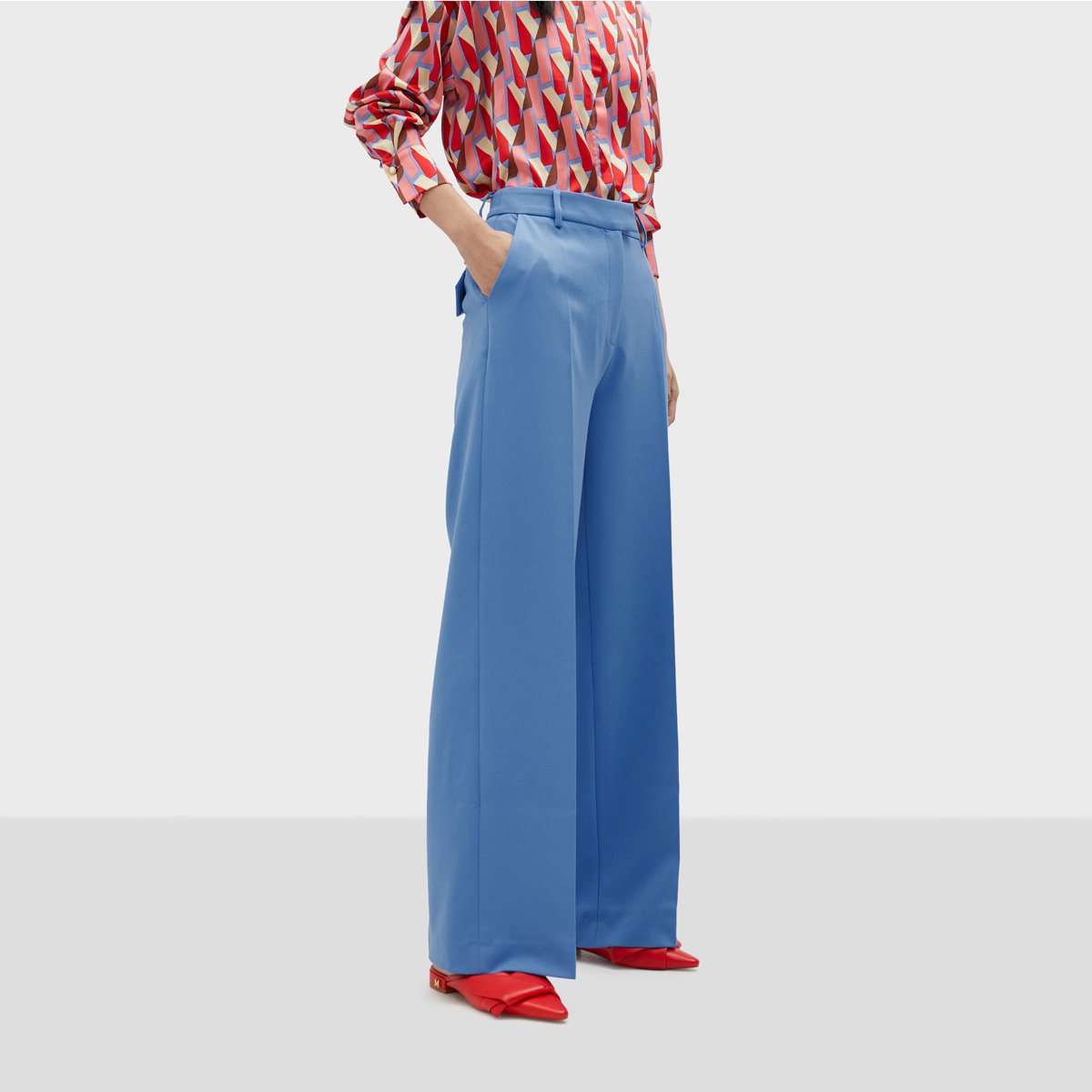 Pantalon classique large azur, LOLA CASADEMUNT