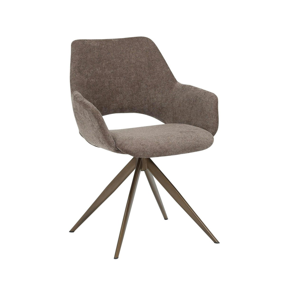 Chaise pivotante à accoudoirs (lot de 2) CORTINA marron, PIER IMPORT