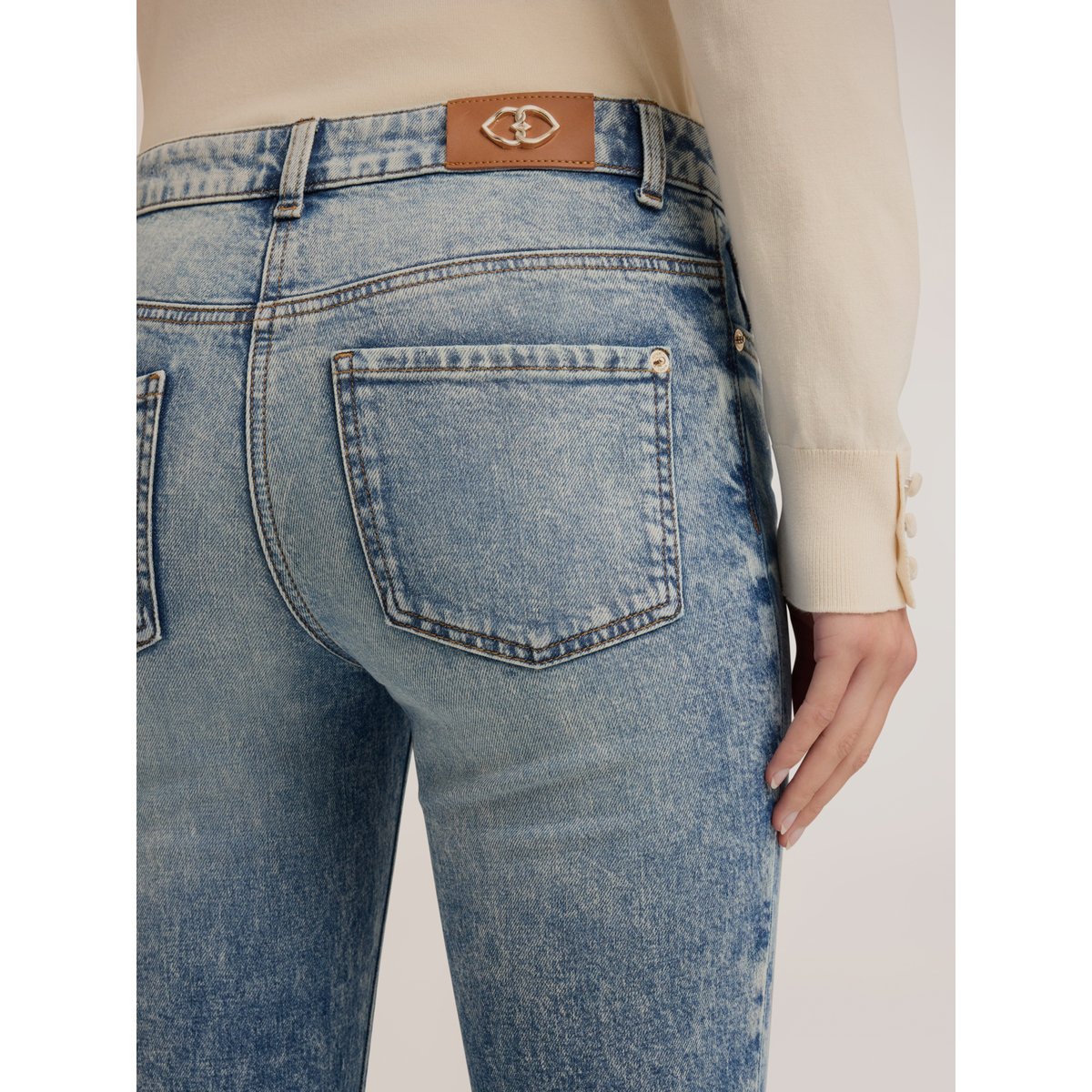 Jean kick flare stone washed light - blue, MOTIVI