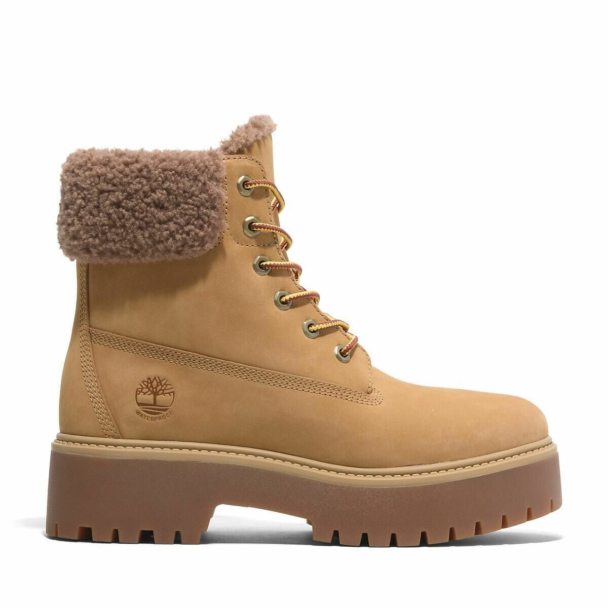 Stone Street Mid Ankle Boots in Leather with Faux Fur Lining honey, TIMBERLAND