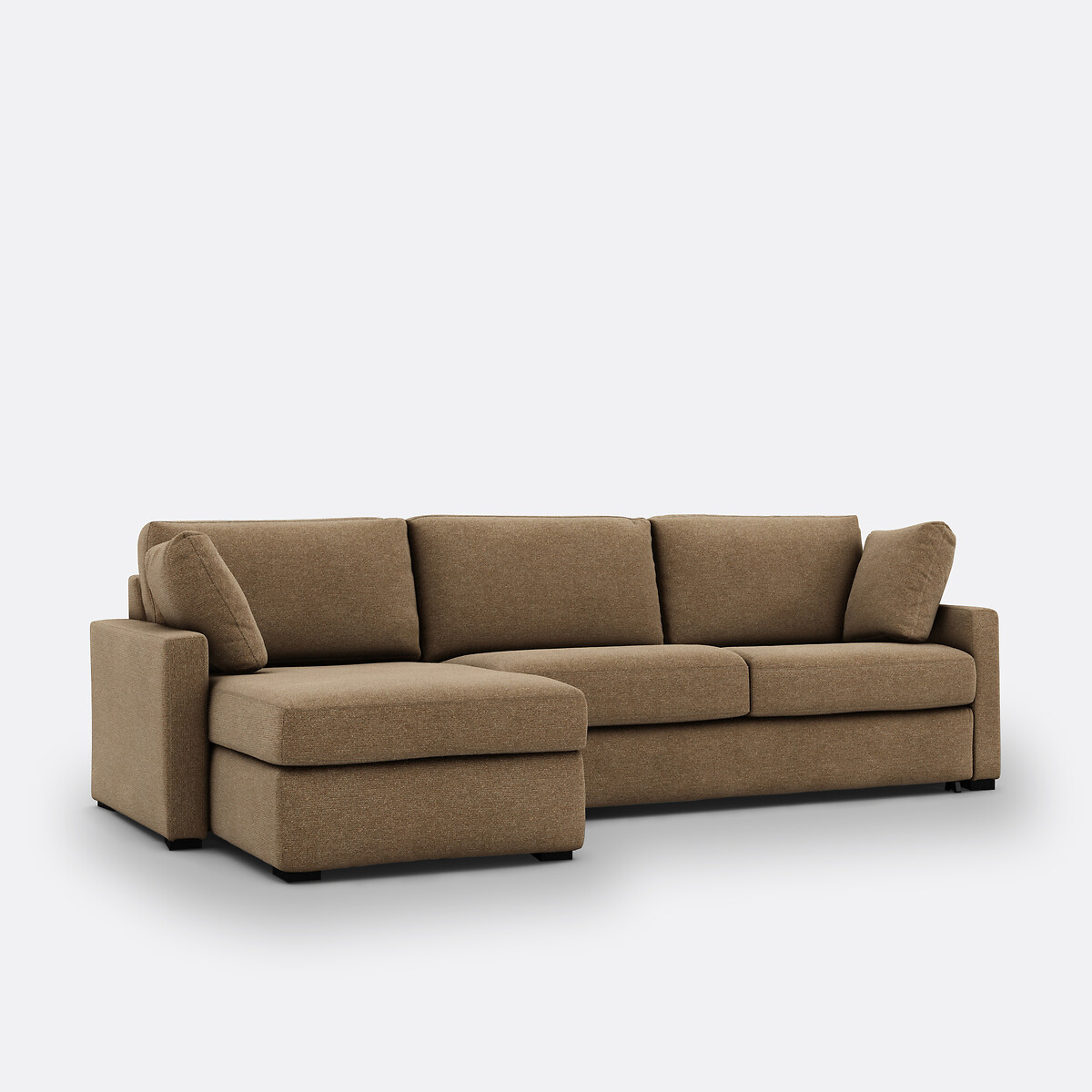 Canapé d'angle, convertible, 4 places, texturé chiné, mousse Premium HR, TIMOR caramel, LA REDOUTE INTERIEURS