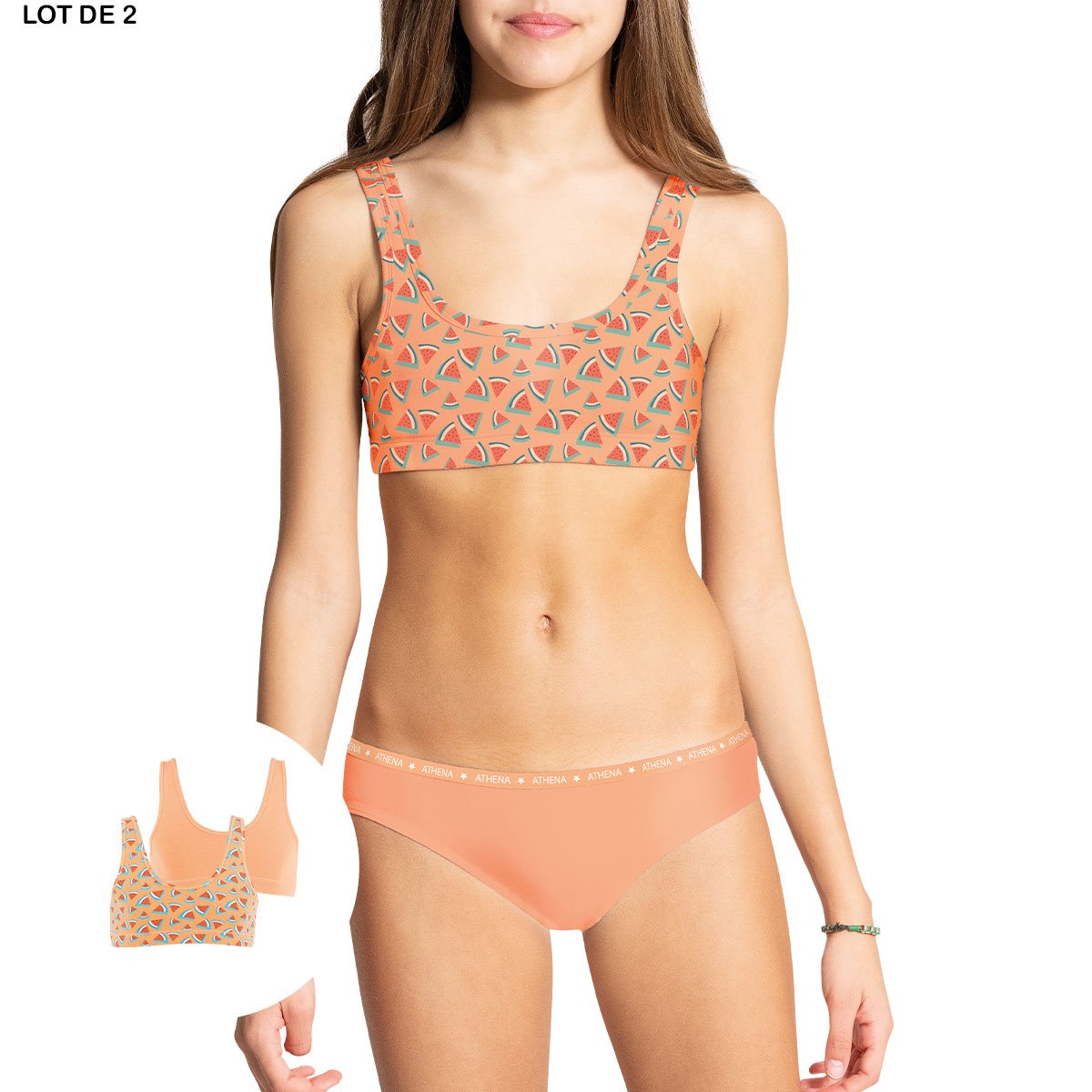 Brassières, lot de 2, ecopack girl mode rose, ATHENA