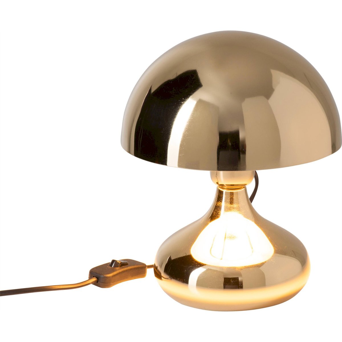 Lampe de table ronde en métal doré brillant, RECOLLECTION