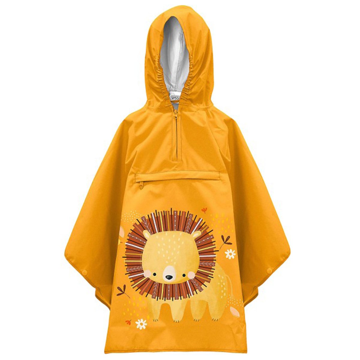 Poncho cape de pluie imperméable pour enfant ANIMAUX orange, SASSI