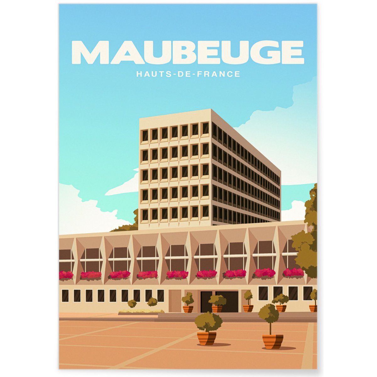 Affiche ville Maubeuge blanc, L'AFFICHERIE