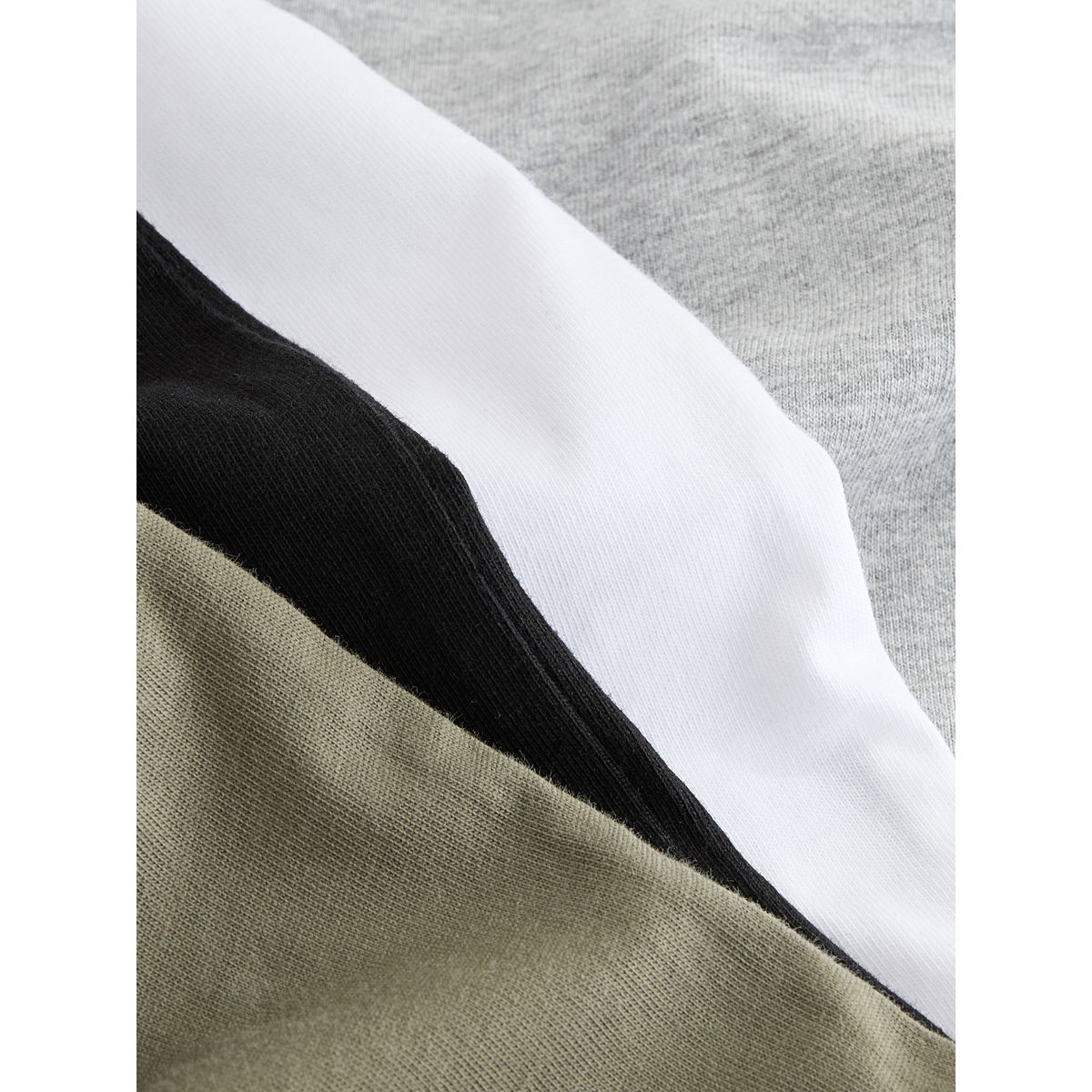 T-shirt à motif et manches longues, lot de 4 noir/blanc/gris marl/kaki, NEXT