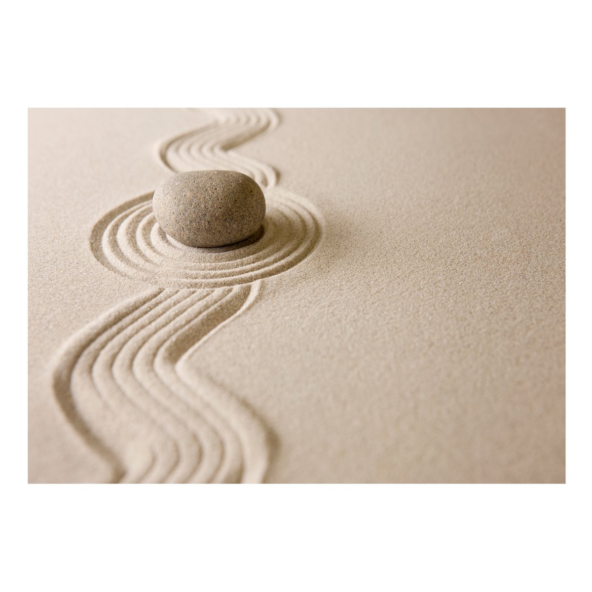 Papier peint intissé panoramique Orient Zen: Balance beige, EDEN
