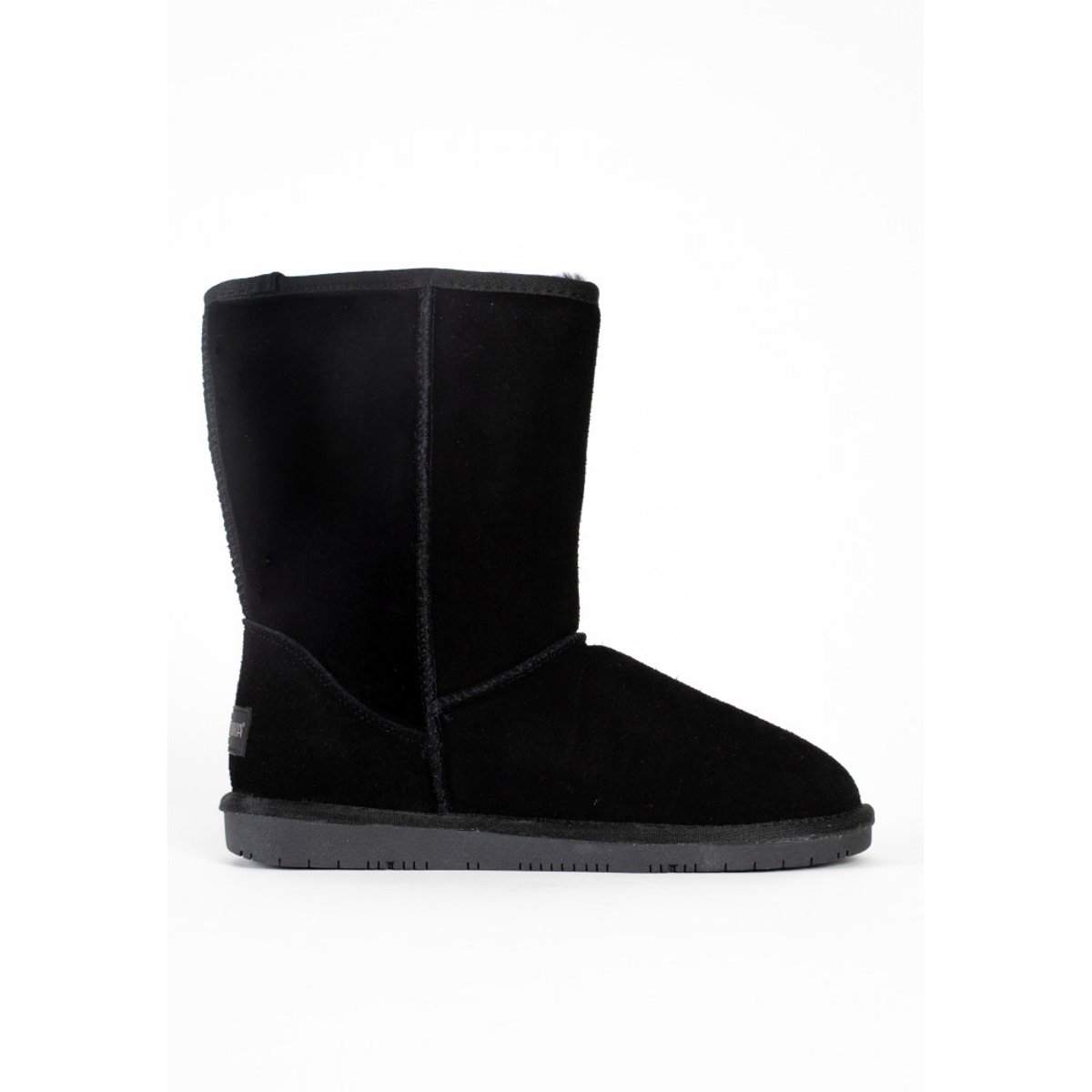 Bottes en daim fourrées en laine OLYMPIA noir, MINNETONKA