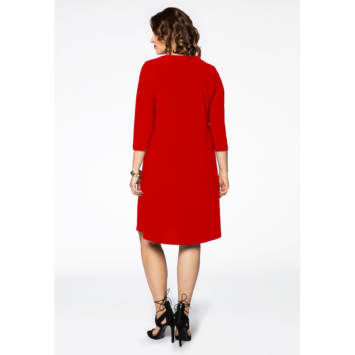 Robe manches trois-quarts rouge, YOEK