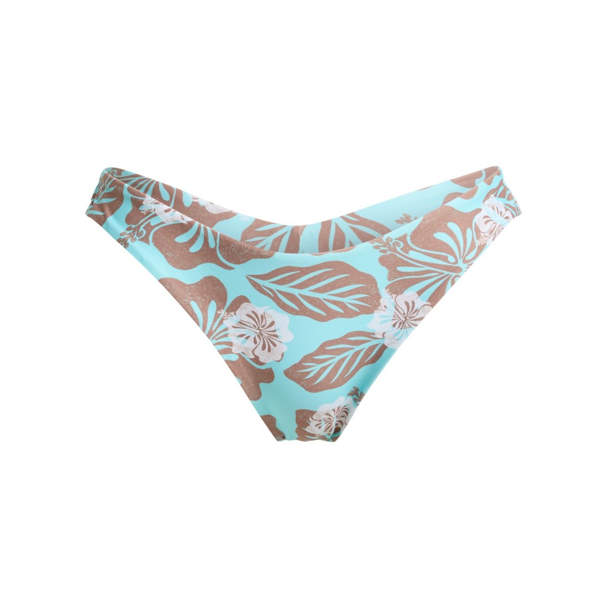 Bas de maillot de bain culotte bikini réversible HIBISCUS HYPE RV CHEEKY HIGH LEG. vert daiquiri green hibscus hype, ROXY