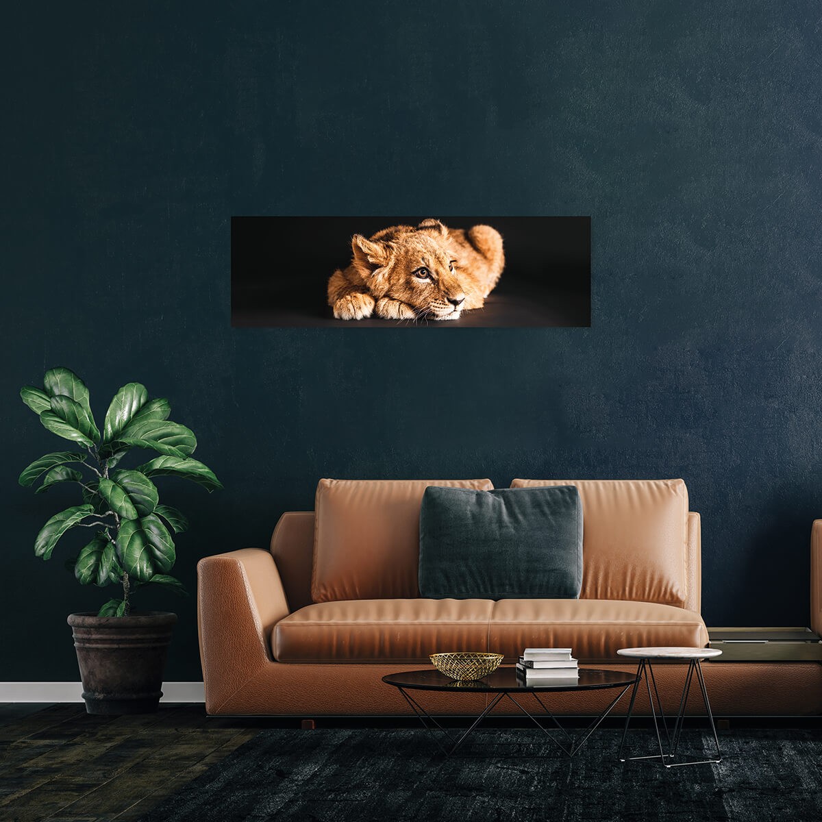 Tableau Mural Lionceau ANIMAUX tableaux sur toile-orange, CEANOTHE