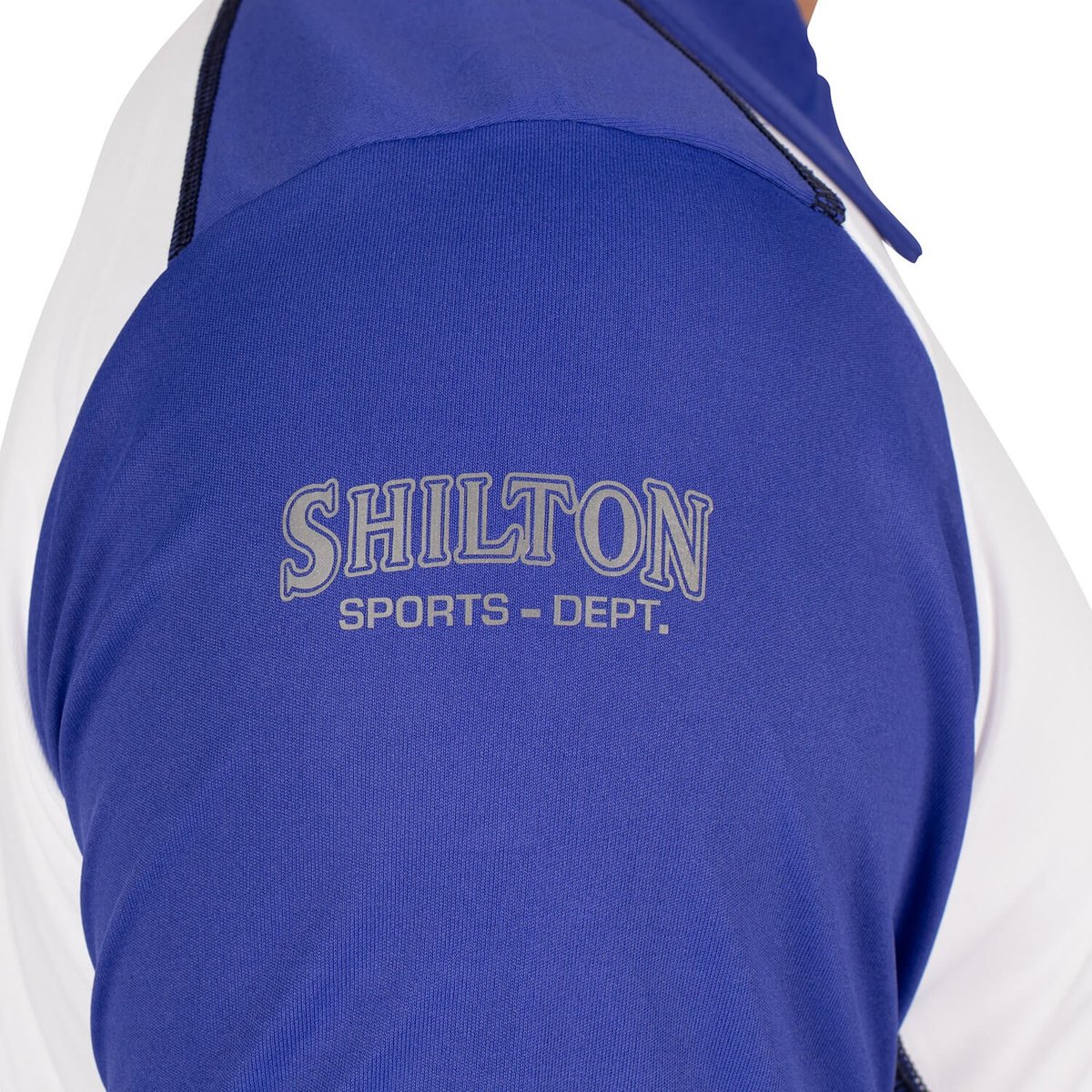 Polo de sport zippé BICOLORE blanc, SHILTON
