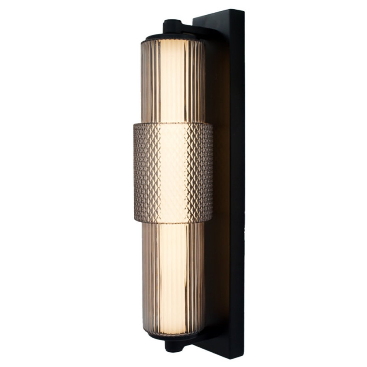 Applique Salle De Bain Led Mojo verre fumé et noir noir, MILLUMINE