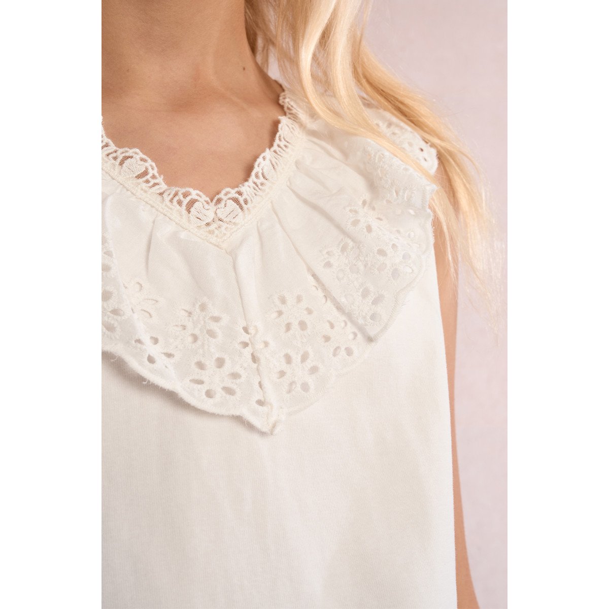 Top col dentelle offwhite, MOLLY BRACKEN GIRL