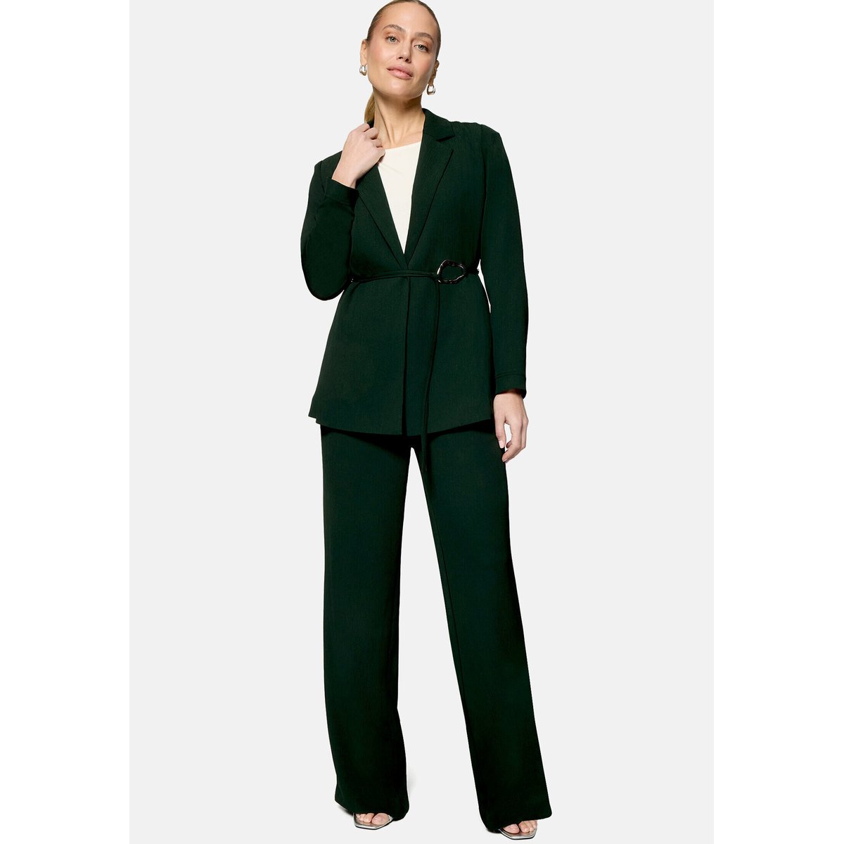 Blazer long à boucle green forest, ZERO
