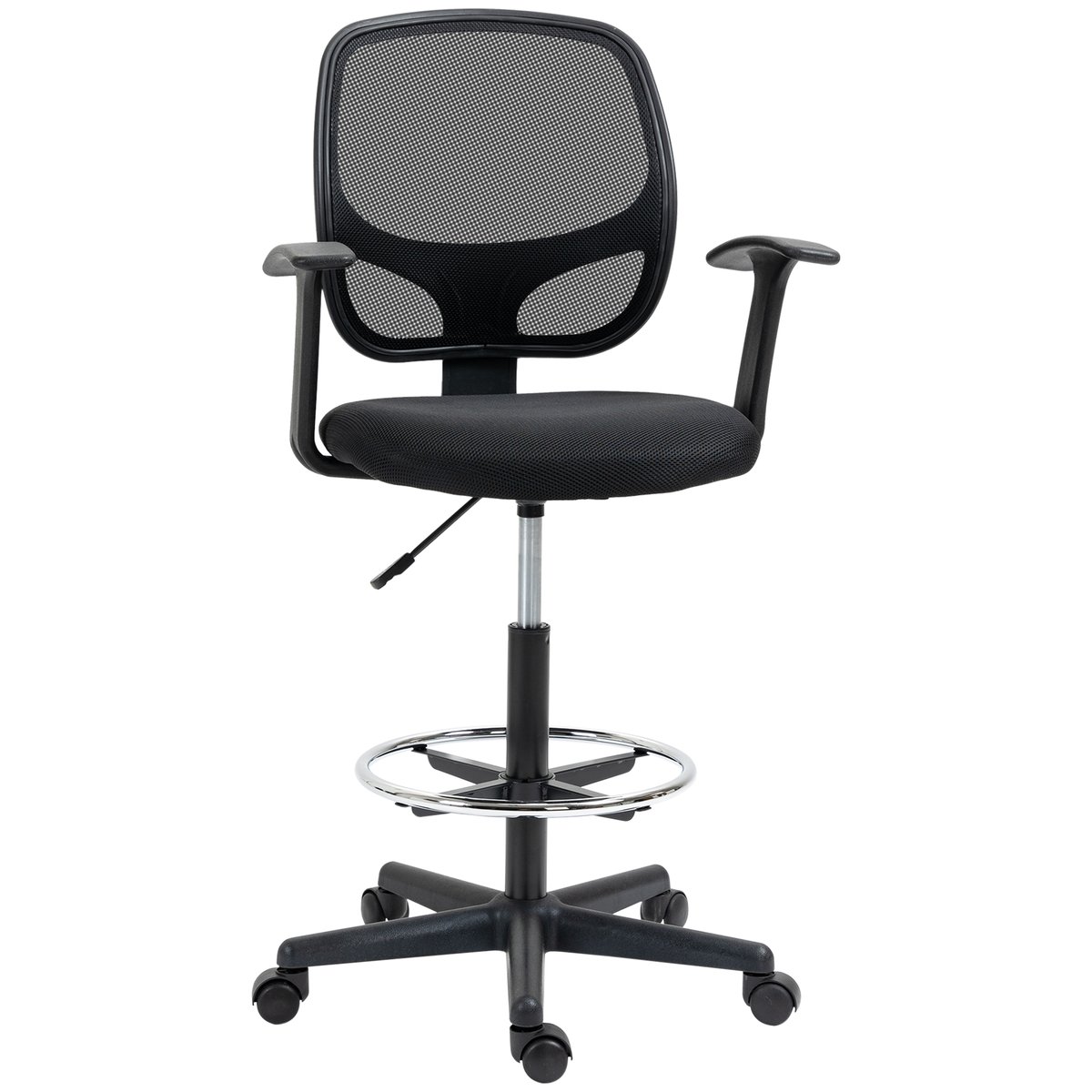 Chaise de bureau pour poste de travail debout noir, HOMCOM