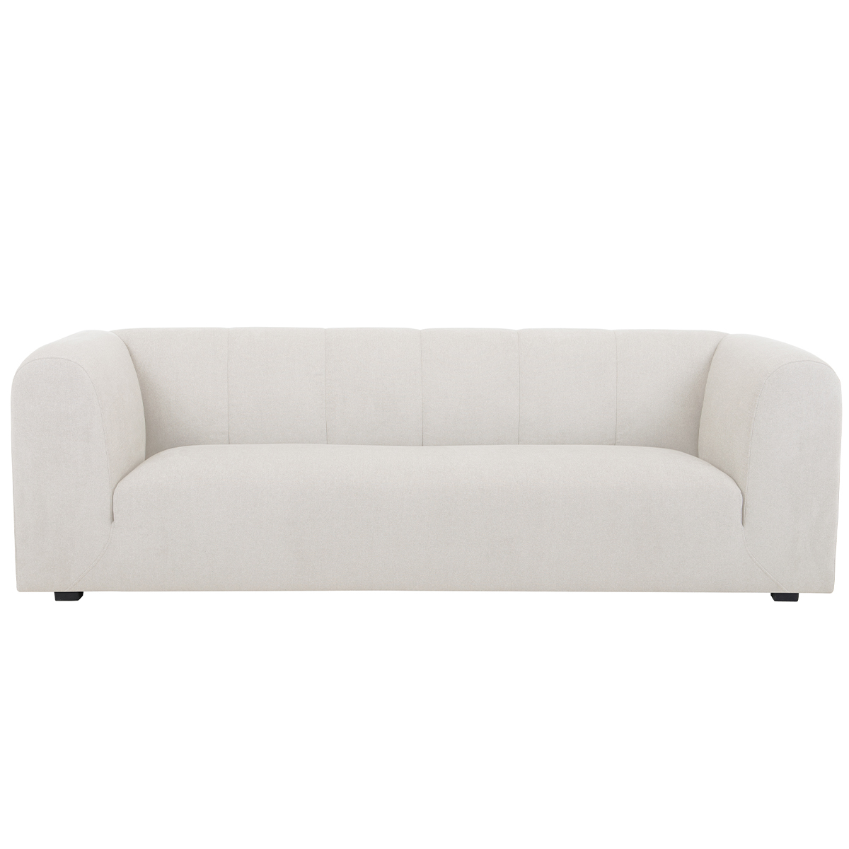 Canapé design en tissu effet velours 3-4 places OLIVEIRO beige, MILIBOO