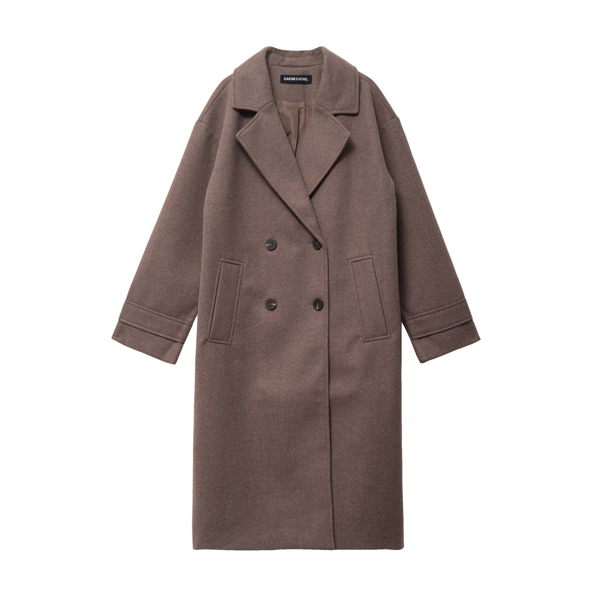 Manteau oversize manches longues taupe, CACHE CACHE