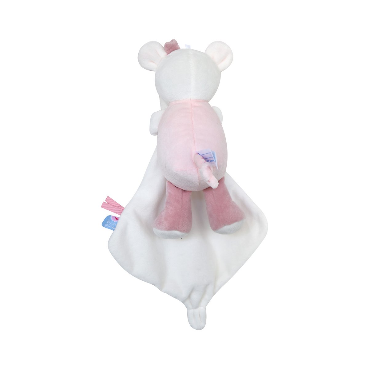 Doudou mouchoir xl souris rosia velours doux rose, SUCRE D'ORGE
