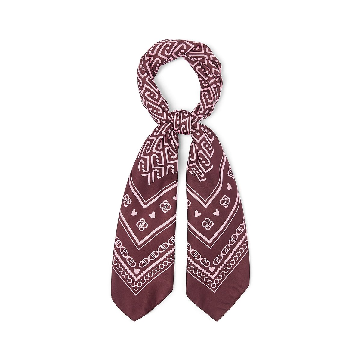 Grand Foulard avec Logo Monogramme aubergine, LIU JO