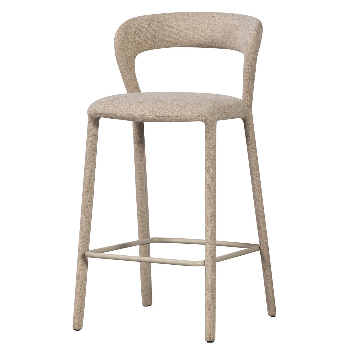 Chaise de bar en tissu NOBLE sable, WOOOD