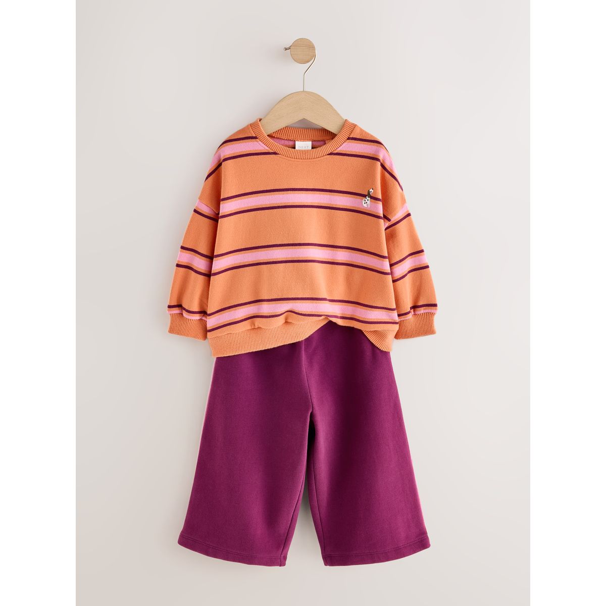 Ensemble sweat et pantalon de jogging large rayure orange/violet, NEXT