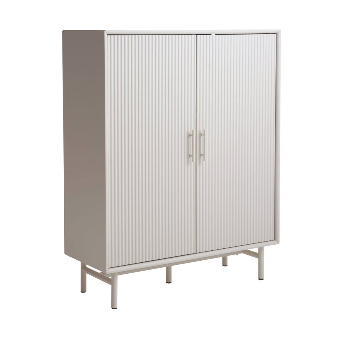 Buffet haut 2 portes en bois et métal H125cm- JURA grège, DRAWER